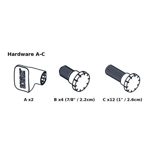 Paquete de accesorios de RECAMBIO (A, B, C) #HW para terrario Mojave de 48" - Negro, EHRML17-02L