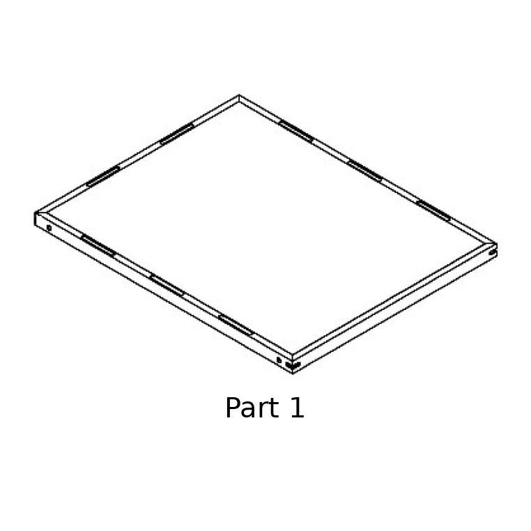 REPLACEMENT Base/Floor Panel #01 for Jumbo LitterLoo Litter Box Cover, End Table Gray EHLB802-05