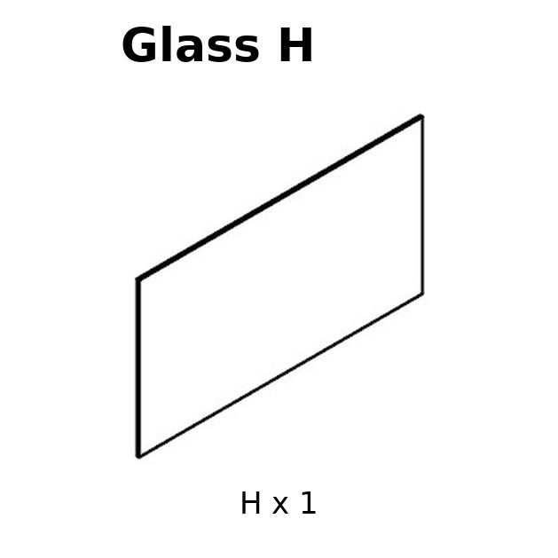 REPLACEMENT Front glass panel #H for New Age Pet 72"- Maple/Black/Gray, Mojave Reptile Lounge Maple/Black/Gray EHRML17-00/02/05JMB